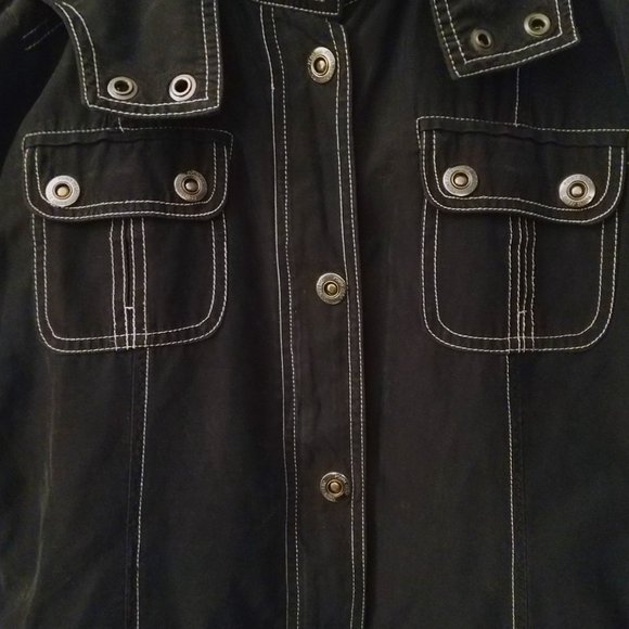 Vintage Y2K Hooded Light Fall Utility Jacket - Picture 6 of 13